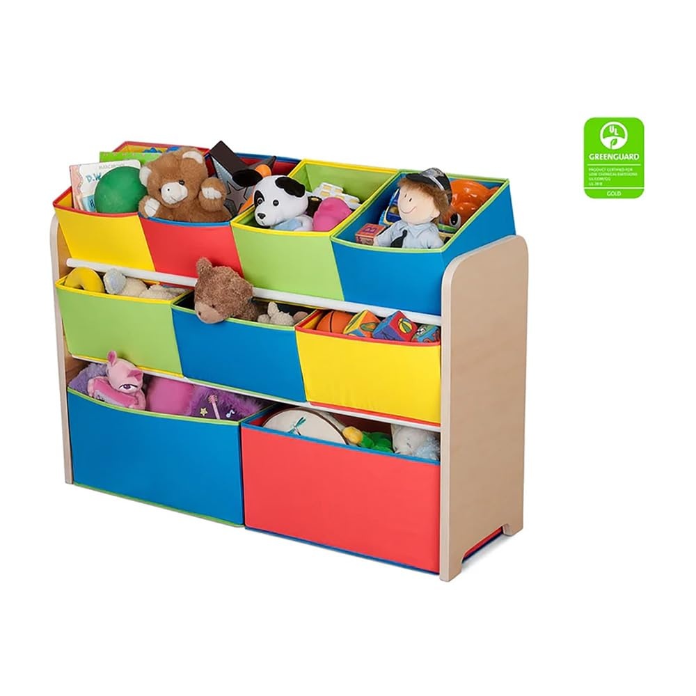 image:imageDelta MultiColor Deluxe Toy Organizer with Storage BinsNaturalPrimary Colored Bins