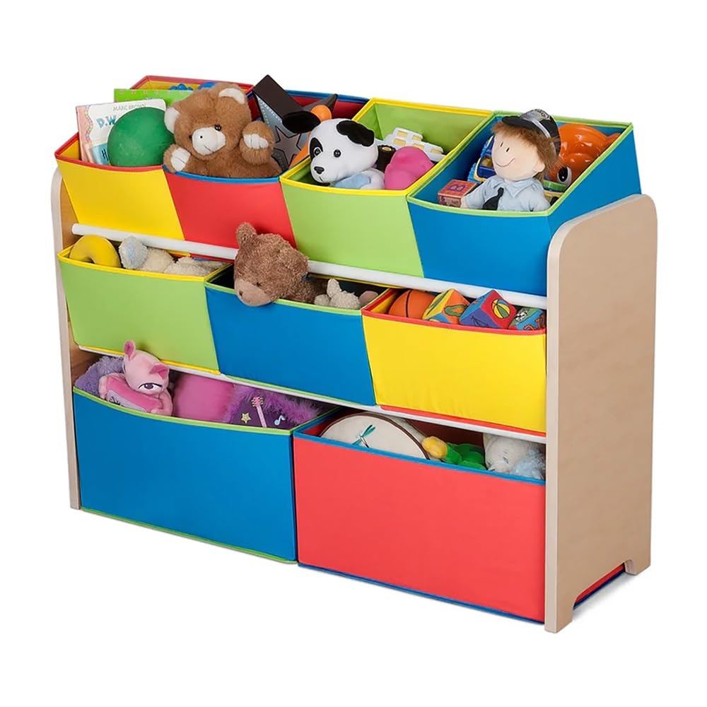 image:imageDelta MultiColor Deluxe Toy Organizer with Storage BinsNaturalPrimary Colored Bins