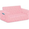 image:imageDelta Children  Serta Perfect Sleeper Kids 2Seater Sofa Convertible 2in1 Flip Open Toddler Couch Sleeper Foam Chair for Playroom amp Bedroom Bed Lounger Comfy Play Sleeping Lounge Chair GreyPink