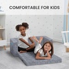 image:imageDelta Children  Serta Perfect Sleeper Kids 2Seater Sofa Convertible 2in1 Flip Open Toddler Couch Sleeper Foam Chair for Playroom amp Bedroom Bed Lounger Comfy Play Sleeping Lounge Chair GreyGrey