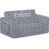 image:imageDelta Children  Serta Perfect Sleeper Kids 2Seater Sofa Convertible 2in1 Flip Open Toddler Couch Sleeper Foam Chair for Playroom amp Bedroom Bed Lounger Comfy Play Sleeping Lounge Chair GreyGrey
