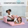 image:imageDelta Children  Serta Perfect Sleeper Kids 2Seater Sofa Convertible 2in1 Flip Open Toddler Couch Sleeper Foam Chair for Playroom amp Bedroom Bed Lounger Comfy Play Sleeping Lounge Chair GreyPink