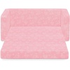 image:imageDelta Children  Serta Perfect Sleeper Kids 2Seater Sofa Convertible 2in1 Flip Open Toddler Couch Sleeper Foam Chair for Playroom amp Bedroom Bed Lounger Comfy Play Sleeping Lounge Chair GreyPink