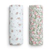 image:imageDelta Children 100 Cotton Flannel Baby Receiving Blankets for Girls and Boys  30x30 Inches Pack of 4 Pink FloralPink Floral