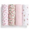 image:imageDelta Children 100 Cotton Flannel Baby Receiving Blankets for Girls and Boys  30x30 Inches Pack of 4 Pink FloralPink Floral