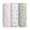 image:imageDelta Children 100 Cotton Flannel Baby Receiving Blankets for Girls and Boys  30x30 Inches Pack of 4 Pink FloralPink Floral
