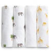 image:imageDelta Children 100 Cotton Flannel Baby Receiving Blankets for Girls and Boys  30x30 Inches Pack of 4 Pink FloralSafari Friends