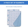 image:imageDelta Children 100 Cotton Muslin Baby Receiving Blankets for Girls and Boys  47x47 Inches Pack of 2 Sea LifeBlue Botanicals
