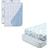 image:imageDelta Children 100 Cotton Muslin Baby Receiving Blankets for Girls and Boys  47x47 Inches Pack of 2 Sea LifeBlue Botanicals
