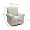 image:imageDelta Children Avery Upholstered Glider Swivel Rocker Chair Metal SandSand
