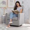 image:imageDelta Children Blair Slim Nursery Glider Swivel Rocker Chair CharcoalFrench Gray
