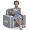 image:imageDelta Children Chelsea Kids Upholstered Chair with Cup Holder Soft GreyGrey