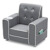 image:imageDelta Children Chelsea Kids Upholstered Chair with Cup Holder Soft GreyGrey