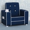 image:imageDelta Children Chelsea Kids Upholstered Chair with Cup Holder Soft GreyNavy