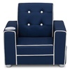 image:imageDelta Children Chelsea Kids Upholstered Chair with Cup Holder Soft GreyNavy