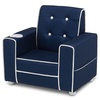 image:imageDelta Children Chelsea Kids Upholstered Chair with Cup Holder Soft GreyNavy