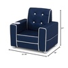 image:imageDelta Children Chelsea Kids Upholstered Chair with Cup Holder Soft GreyNavy