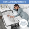 image:imageDelta Children Close2Me Bedside Baby Bassinet Sleeper with Breathable Mesh and Adjustable Heights  Lightweight Portable Crib Grey