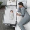 image:imageDelta Children Close2Me Bedside Baby Bassinet Sleeper with Breathable Mesh and Adjustable Heights  Lightweight Portable Crib Grey