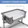 image:imageDelta Children Close2Me Bedside Baby Bassinet Sleeper with Breathable Mesh and Adjustable Heights  Lightweight Portable Crib Grey
