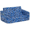 image:imageDelta Children Cozee 2in1 Sofa 2Seater Convertible Toddler Couch Sleeper Wide 2in1 Flip Open Foam Chair for Playroom PetFriendly Bed Lounger Comfy Play Sleeping Lounge Chair Blue CamoBlue Camo