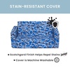 image:imageDelta Children Cozee 2in1 Sofa 2Seater Convertible Toddler Couch Sleeper Wide 2in1 Flip Open Foam Chair for Playroom PetFriendly Bed Lounger Comfy Play Sleeping Lounge Chair Blue CamoBlue Camo