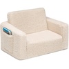 image:imageDelta Children Cozee FlipOut Sherpa 2in1 Convertible Chair to Lounger for Kids PinkCream