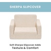 image:imageDelta Children Cozee FlipOut Sherpa 2in1 Convertible Chair to Lounger for Kids PinkCream