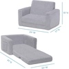image:imageDelta Children Cozee FlipOut Sherpa 2in1 Convertible Chair to Lounger for Kids PinkGrey