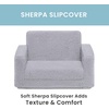 image:imageDelta Children Cozee FlipOut Sherpa 2in1 Convertible Chair to Lounger for Kids PinkGrey