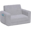 image:imageDelta Children Cozee FlipOut Sherpa 2in1 Convertible Chair to Lounger for Kids PinkGrey