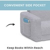 image:imageDelta Children Cozee FlipOut Sherpa 2in1 Convertible Chair to Lounger for Kids PinkGrey