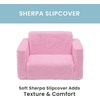 image:imageDelta Children Cozee FlipOut Sherpa 2in1 Convertible Chair to Lounger for Kids PinkPink