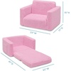 image:imageDelta Children Cozee FlipOut Sherpa 2in1 Convertible Chair to Lounger for Kids PinkPink