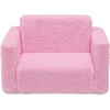 image:imageDelta Children Cozee FlipOut Sherpa 2in1 Convertible Chair to Lounger for Kids PinkPink