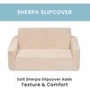 image:imageDelta Children Cozee FlipOut Sherpa 2in1 Convertible Sofa to Lounger for Kids Cream