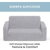 image:imageDelta Children Cozee FlipOut Sherpa 2in1 Convertible Sofa to Lounger for Kids GreyGrey