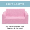 image:imageDelta Children Cozee FlipOut Sherpa 2in1 Convertible Sofa to Lounger for Kids GreyPink