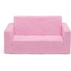 image:imageDelta Children Cozee FlipOut Sherpa 2in1 Convertible Sofa to Lounger for Kids GreyPink