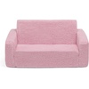 image:imageDelta Children Cozee FlipOut Sherpa 2in1 Convertible Sofa to Lounger for Kids GreyPink