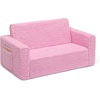 image:imageDelta Children Cozee FlipOut Sherpa 2in1 Convertible Sofa to Lounger for Kids GreyPink