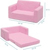 image:imageDelta Children Cozee FlipOut Sherpa 2in1 Convertible Sofa to Lounger for Kids GreyPink