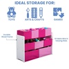 image:imageDelta Children Deluxe MultiBin Toy Organizer with Storage Bins GreyBlue BinsWhitePink Bins