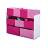 image:imageDelta Children Deluxe MultiBin Toy Organizer with Storage Bins GreyBlue BinsWhitePink Bins