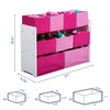 image:imageDelta Children Deluxe MultiBin Toy Organizer with Storage Bins GreyBlue BinsWhitePink Bins
