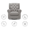 image:imageDelta Children Emerson Upholstered Glider Swivel Rocker Chair Dove Grey with Soft Grey WeltDove Grey With Soft Grey Welt
