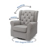 image:imageDelta Children Emerson Upholstered Glider Swivel Rocker Chair Dove Grey with Soft Grey WeltDove Grey With Soft Grey Welt