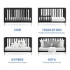 image:imageDelta Children Essex 4in1 Convertible Baby Crib Grey with Natural LegsEbony