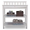 image:imageDelta Children Flat Top Changing Table with Wheels and Changing Pad  Greenguard Gold Certified Bianca WhiteBianca White
