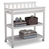 image:imageDelta Children Flat Top Changing Table with Wheels and Changing Pad  Greenguard Gold Certified Bianca WhiteBianca White